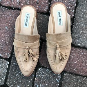 Steve Madden Tassel Suede Mules